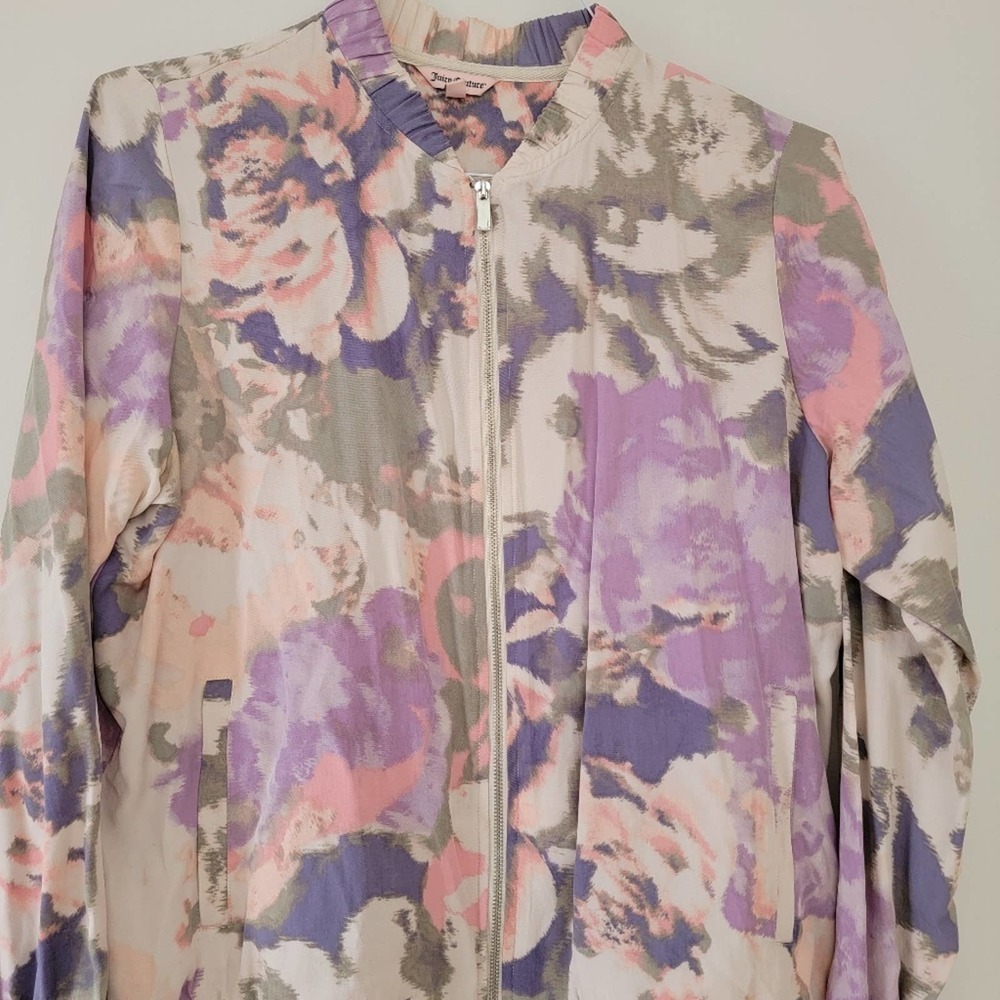 Juicy Couture Floral - Tye Dye Bomber Jacket | Size Large - Picture 4 of 10